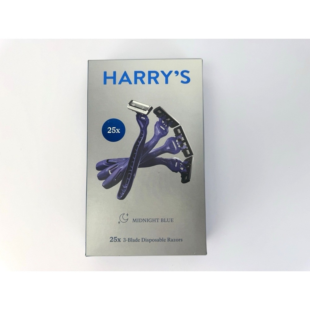 Harry's Men's Disposable Razors 3-Blade Razors Glacier Blue 25 Ct NIB